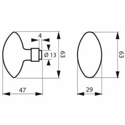 THIRARD - Paire De Boutons Ovoïdes Pour Porte D'entrée, Carré 7x90mm, 1 Portée, Noir -THIRARD Soldes 18592509 2