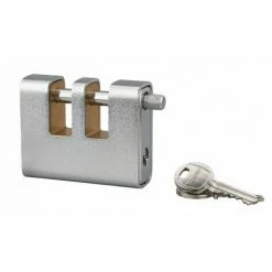 THIRARD - Cadenas à Clé Prisonnière Land Blindé, Acier, Extérieur, Double Anse Acier, 90mm, 3 Clés