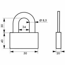 THIRARD - Cadenas à Clé Quadra, Acier, Chantier, Anse Acier, 50mm, 4 Clés -THIRARD Soldes 18592540 3