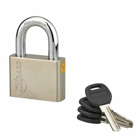 THIRARD - Cadenas à Clé Quadra, Acier, Chantier, Anse Acier, 60mm, 4 Clés 3 THIRARD - Cadenas à Clé Quadra, Acier, Chantier, Anse Acier, 60mm, 4 Clés