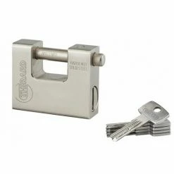 THIRARD - Cadenas à Clé Thor, Acier, Chantier, Anse Acier, 84mm, 5 Clés Réversibles