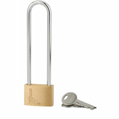 THIRARD - Cadenas à Clé Type 1, Intérieur, Laiton, Anse Haute Acier, 45mm, 2 Clés 3 THIRARD - Cadenas à Clé Type 1, Intérieur, Laiton, Anse Haute Acier, 45mm, 2 Clés