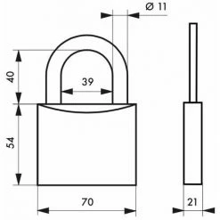THIRARD - Cadenas à Clé Type 1, Laiton, Extérieur, Anse Laiton, 70mm, 2 Clés -THIRARD Soldes 18592577 2
