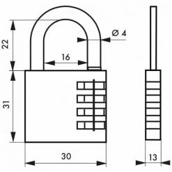 THIRARD - Cadenas à Combinaison Venus, 3 Chiffres, Intérieur, Anse Acier, 30mm -THIRARD Soldes 18592583 2