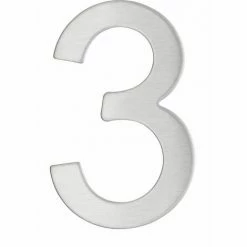 THIRARD - Chiffre 3 Adhésif, Inox, H.76mm