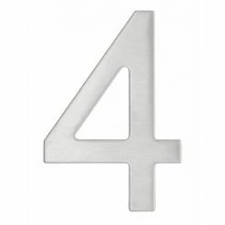 THIRARD - Chiffre 4 Adhésif, Inox, H.76mm