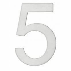 THIRARD - Chiffre 5 Adhésif, Inox, H.76mm