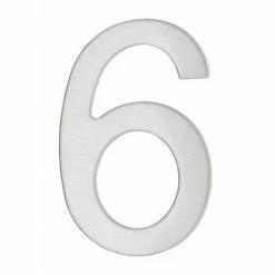 THIRARD - Chiffre 6 Adhésif, Inox, H.76mm