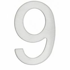 THIRARD - Chiffre 9 Adhésif, Inox, H.76mm