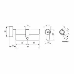 THIRARD - Cylindre De Serrure à Bouton Federal 2, 32Bx32mm, Nickel, Anti-arrachement, Anti-perçage, 5 Clés -THIRARD Soldes 18592619 2