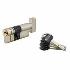 THIRARD - Cylindre De Serrure à Bouton Federal 2, 32Bx42mm, Nickel, Anti-arrachement, Anti-perçage, 5 Clés