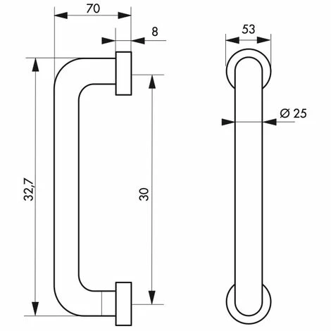 THIRARD - Paire De Poignée Pour Porte Battante, Entr'axe 300mm, L 325mm, Inox 4 THIRARD - Paire De Poignée Pour Porte Battante, Entr'axe 300mm, L 325mm, Inox – Image 2