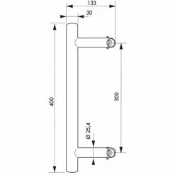 THIRARD - Paire De Poignée Pour Porte Battante, Inox, Entr'axe 400mm -THIRARD Soldes 18592658 2
