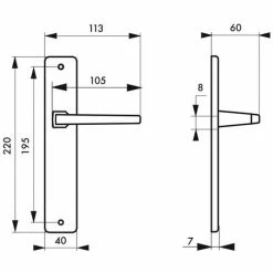 THIRARD - Ensemble De Poignées Pour Porte Intérieure Picardie Sans Trou, Carré 8mm, Entr'axes 195mm, Couleur F2 -THIRARD Soldes 18592703 2