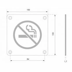 THIRARD - Plaque De Signalisation Non Fumeur , à Visser, Inox Brossé, Marquage Noir, 100x100mm -THIRARD Soldes 18592706 2