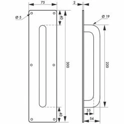 THIRARD - Poignée Inox Avec Plaque, 300mm, Satin 5 THIRARD - Poignée Inox Avec Plaque, 300mm, Satin -THIRARD Soldes 18592713 2