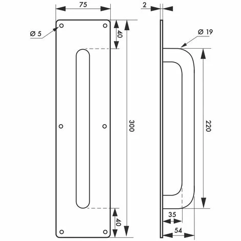 THIRARD - Poignée Inox Avec Plaque, 300mm, Satin 4 THIRARD - Poignée Inox Avec Plaque, 300mm, Satin – Image 2