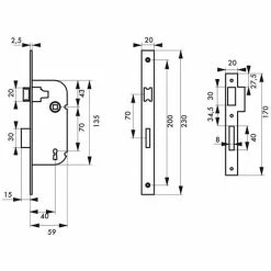 THIRARD - Serrure Encastrable à Clé Pour Porte De Chambre, Axe 40mm, Bouts Carrés, Zingué, 2 Clés -THIRARD Soldes 18592719 2