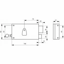 THIRARD - Serrure Horizontale En Applique 4 Gorges à Tirage Pour Porte D'entrée, Droite, Axe 70mm, 140x82mm, Noir, 2 Clés -THIRARD Soldes 18592722 2