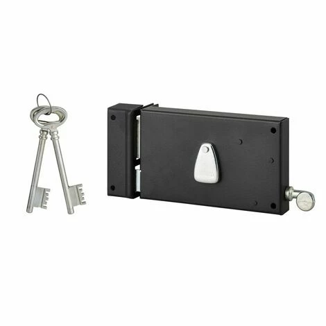 THIRARD - Serrure Horizontale En Applique 4 Gorges à Tirage Pour Porte D'entrée, Gauche, Axe 70mm, 140x82mm, Noir, 2 Clés 3 THIRARD - Serrure Horizontale En Applique 4 Gorges à Tirage Pour Porte D'entrée, Gauche, Axe 70mm, 140x82mm, Noir, 2 Clés