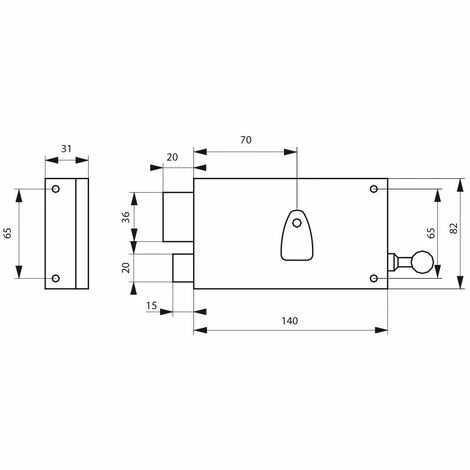 THIRARD - Serrure Horizontale En Applique 4 Gorges à Tirage Pour Porte D'entrée, Gauche, Axe 70mm, 140x82mm, Noir, 2 Clés 4 THIRARD - Serrure Horizontale En Applique 4 Gorges à Tirage Pour Porte D'entrée, Gauche, Axe 70mm, 140x82mm, Noir, 2 Clés – Image 2