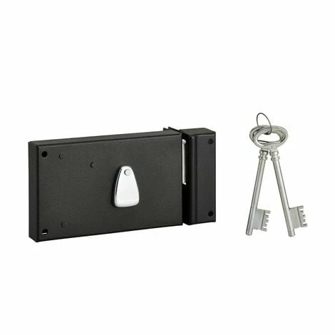THIRARD - Serrure Horizontale En Applique 4 Gorges Pour Porte D'entrée, Droite, Axe 70mm, 140x82mm, Noir, 2 Clés 3 THIRARD - Serrure Horizontale En Applique 4 Gorges Pour Porte D'entrée, Droite, Axe 70mm, 140x82mm, Noir, 2 Clés