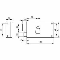 THIRARD - Serrure Horizontale En Applique 4 Gorges Pour Porte D'entrée, Gauche, Axe 70mm, 140x82mm, Noir, 2 Clés -THIRARD Soldes 18592725 2