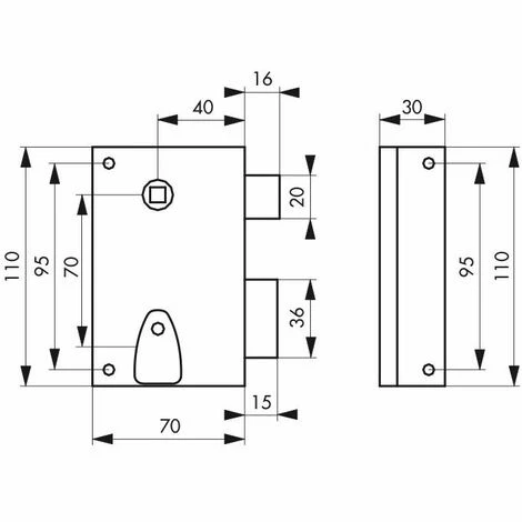 THIRARD - Serrure En Applique à Clé à Fouillot Pour Porte Int., Droite, Têt. Affl., Carré 7mm, Axe 40mm, 110x70mm, Noir, 2 Clés 4 THIRARD - Serrure En Applique à Clé à Fouillot Pour Porte Int., Droite, Têt. Affl., Carré 7mm, Axe 40mm, 110x70mm, Noir, 2 Clés – Image 2