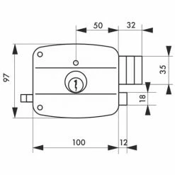 THIRARD - Serrure Horizontale En Applique Double Entrée à Tirage Pour Entrée, Droite, 100x97mm, Axe 50mm, Noir Granité, 3 Clés -THIRARD Soldes 18592740 2