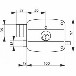 THIRARD - Serrure Horizontale En Applique Double Entrée à Tirage Pour Entrée, Gauche, 100x97mm, Axe 50mm, Noir Granité, 3 Clés -THIRARD Soldes 18592741 2