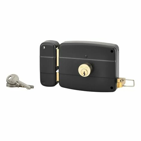 THIRARD - Serrure Horizontale En Applique Double Entrée à Tirage Pour Entrée, Gauche, 120x97mm, Axe 60mm, Noir Granité, 3 Clés 3 THIRARD - Serrure Horizontale En Applique Double Entrée à Tirage Pour Entrée, Gauche, 120x97mm, Axe 60mm, Noir Granité, 3 Clés