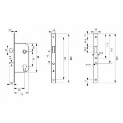 THIRARD - Serrure Encastrable Crochet à Cylindre Pour Porte Coulissante, Axe 50mm, Cylindre 30x30mm, Bouts Ronds, Noir, 3 Clés -THIRARD Soldes 18592752 2