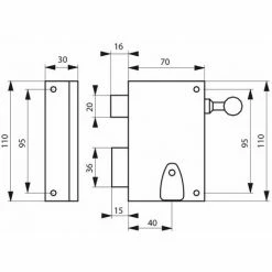 THIRARD - Serrure Verticale En Applique 4 Gorges à Tirage Pour Entrée, Gauche, Axe 40mm, Carré 7mm, 70x110mm, Noir, 2 Clés -THIRARD Soldes 18592756 2