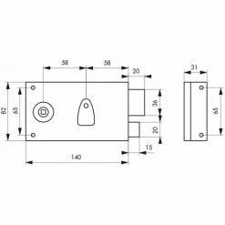 THIRARD - Serrure Horizontale En Applique à Clé à Fouillot Pour Portail, Droite, Axe 58mm, 140x80mm, Saillie 5mm, Zingué, 2 Clés -THIRARD Soldes 18592763 2
