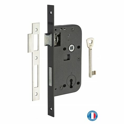 THIRARD - Serrure Encastrable à Clé Pour Porte De Chambre, Axe 50mm, Bouts Carrés, Noir, 1 Clé 3 THIRARD - Serrure Encastrable à Clé Pour Porte De Chambre, Axe 50mm, Bouts Carrés, Noir, 1 Clé