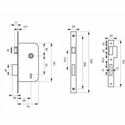 THIRARD - Serrure Encastrable à Clé Pour Porte De Chambre, Axe 50mm, Bouts Ronds, Noir, 1 Clé -THIRARD Soldes 18592768 2