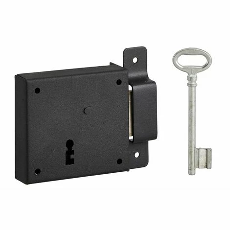 THIRARD - Serrure Horizontale En Applique à Clé Pour Porte De Cave, Pêne Seul, Droite, Axe 50mm, 85x76mm, Noir, 1 Clé 3 THIRARD - Serrure Horizontale En Applique à Clé Pour Porte De Cave, Pêne Seul, Droite, Axe 50mm, 85x76mm, Noir, 1 Clé