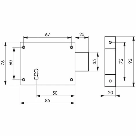 THIRARD - Serrure Horizontale En Applique à Clé Pour Porte De Cave, Pêne Seul, Droite, Axe 50mm, 85x76mm, Noir, 1 Clé 4 THIRARD - Serrure Horizontale En Applique à Clé Pour Porte De Cave, Pêne Seul, Droite, Axe 50mm, 85x76mm, Noir, 1 Clé – Image 2