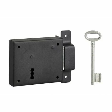 THIRARD - Serrure Horizontale En Applique à Clé Pour Porte De Cave, Pêne Seul, Droite, Axe 60mm, 95x76mm, Noir, 1 Clé 3 THIRARD - Serrure Horizontale En Applique à Clé Pour Porte De Cave, Pêne Seul, Droite, Axe 60mm, 95x76mm, Noir, 1 Clé