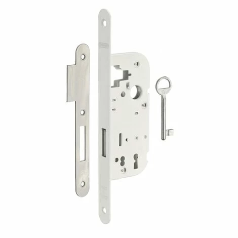 THIRARD - Serrure Encastrable à Clé Pour Porte Intérieure, Pêne Dormant Seul, Axe 40mm, Bouts Ronds, Blanc, 1 Clé 3 THIRARD - Serrure Encastrable à Clé Pour Porte Intérieure, Pêne Dormant Seul, Axe 40mm, Bouts Ronds, Blanc, 1 Clé