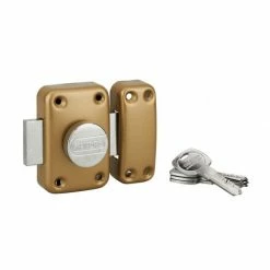 THIRARD - Verrou à Bouton Trafic 6 Pour Porte D'entrée, Cylindre 45mm, Acier, 4 Clés, époxy Or -THIRARD Soldes 18592783 2