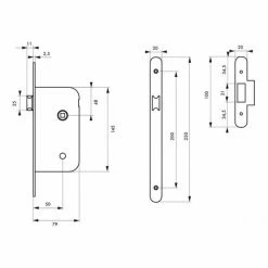 THIRARD - Serrure Encastrable Pour Porte Intérieure, Axe 50mm, Bouts Carrés, Zingué -THIRARD Soldes 18620829 2