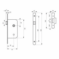 THIRARD - Serrure Encastrable Pour Porte Intérieure, Axe 50mm, Bouts Ronds, Zingué -THIRARD Soldes 18620830 2
