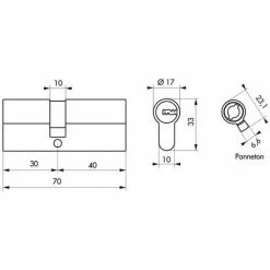 THIRARD - CYLINDRE TRAFIC 6 30X40 NICKELE 5 CLES LONGUES - FONCTION URGENCE 5 THIRARD - CYLINDRE TRAFIC 6 30X40 NICKELE 5 CLES LONGUES - FONCTION URGENCE -THIRARD Soldes 18850496 2