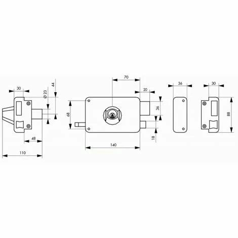 THIRARD Serrure En Applique à Cylindre Rond Horizontale à Tirage Droite 4 THIRARD Serrure En Applique à Cylindre Rond Horizontale à Tirage Droite – Image 2