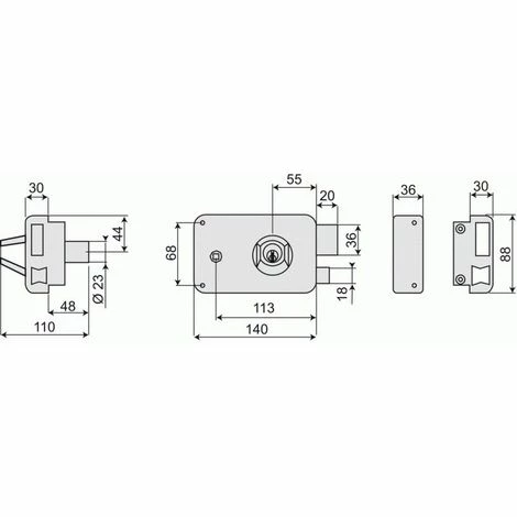 THIRARD Serrure En Applique à Cylindre Rond Horizontale à Fouillot Gauche 4 THIRARD Serrure En Applique à Cylindre Rond Horizontale à Fouillot Gauche – Image 2
