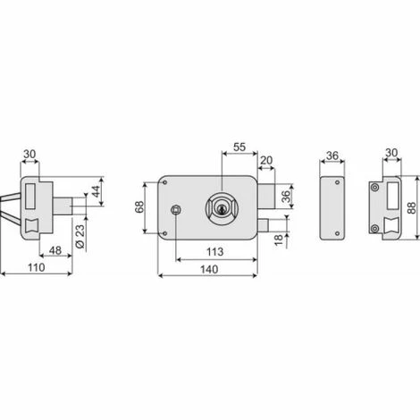 THIRARD Serrure En Applique à Cylindre Rond Horizontale à Fouillot Gauche 5 THIRARD Serrure En Applique à Cylindre Rond Horizontale à Fouillot Gauche – Image 3