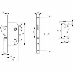 THIRARD Serrure à Larder De Sûreté à Cylindre Européen Et Mentonnet Axe à 50 Mm Têtière à Bouts Ronds Coloris Noir -THIRARD Soldes 18992153 3