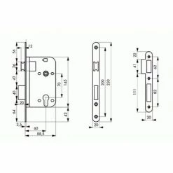 THIRARD Serrure à Larder De Sûreté à Cylindre Européen Axe à 60 Mm Têtière à Bouts Ronds Coloris Noir Reversible Avec Gâche -THIRARD Soldes 18993999 3