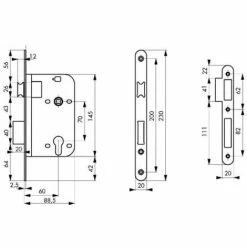 THIRARD Serrure à Larder De Sûreté à Cylindre Européen Axe à 60 Mm Têtière à Bouts Ronds Coloris Noir Reversible Avec Gâche -THIRARD Soldes 18993999 4